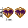 5 Pcs/Package Simple Style Heart Shape Stainless Steel Enamel Plating Pendant Jewelry Accessories