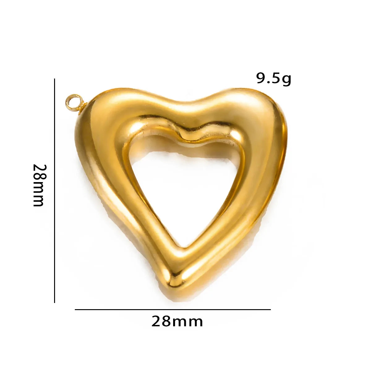 5 Pcs/Package Simple Style Heart Shape Stainless Steel Plating Pendant Jewelry Accessories