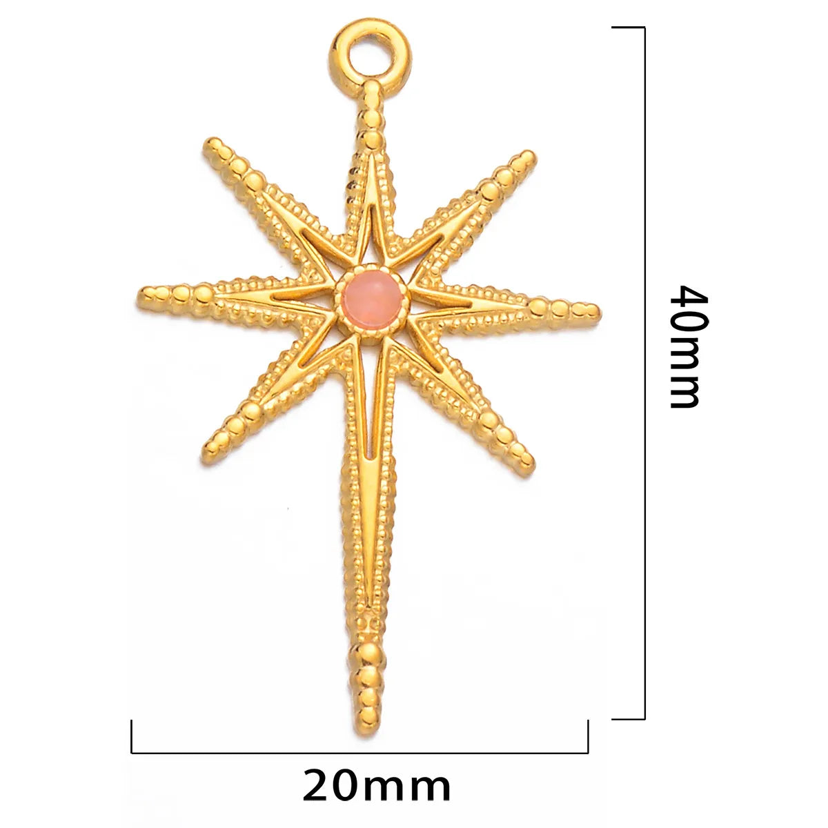 5 Pcs/Package Simple Style Star Stainless Steel Plating Inlay Pendant Jewelry Accessories