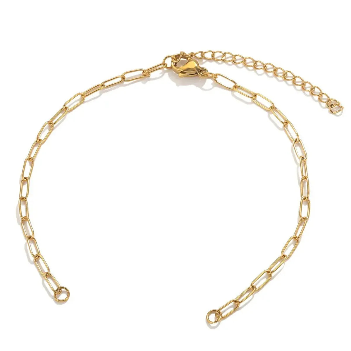 5 Pieces 304 Stainless Steel Gold Plated Solid Color Chain