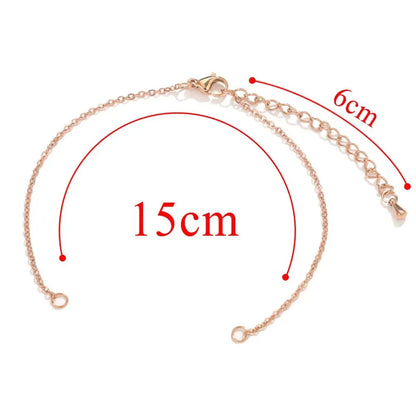 5 Pieces 304 Stainless Steel Gold Plated Solid Color Chain