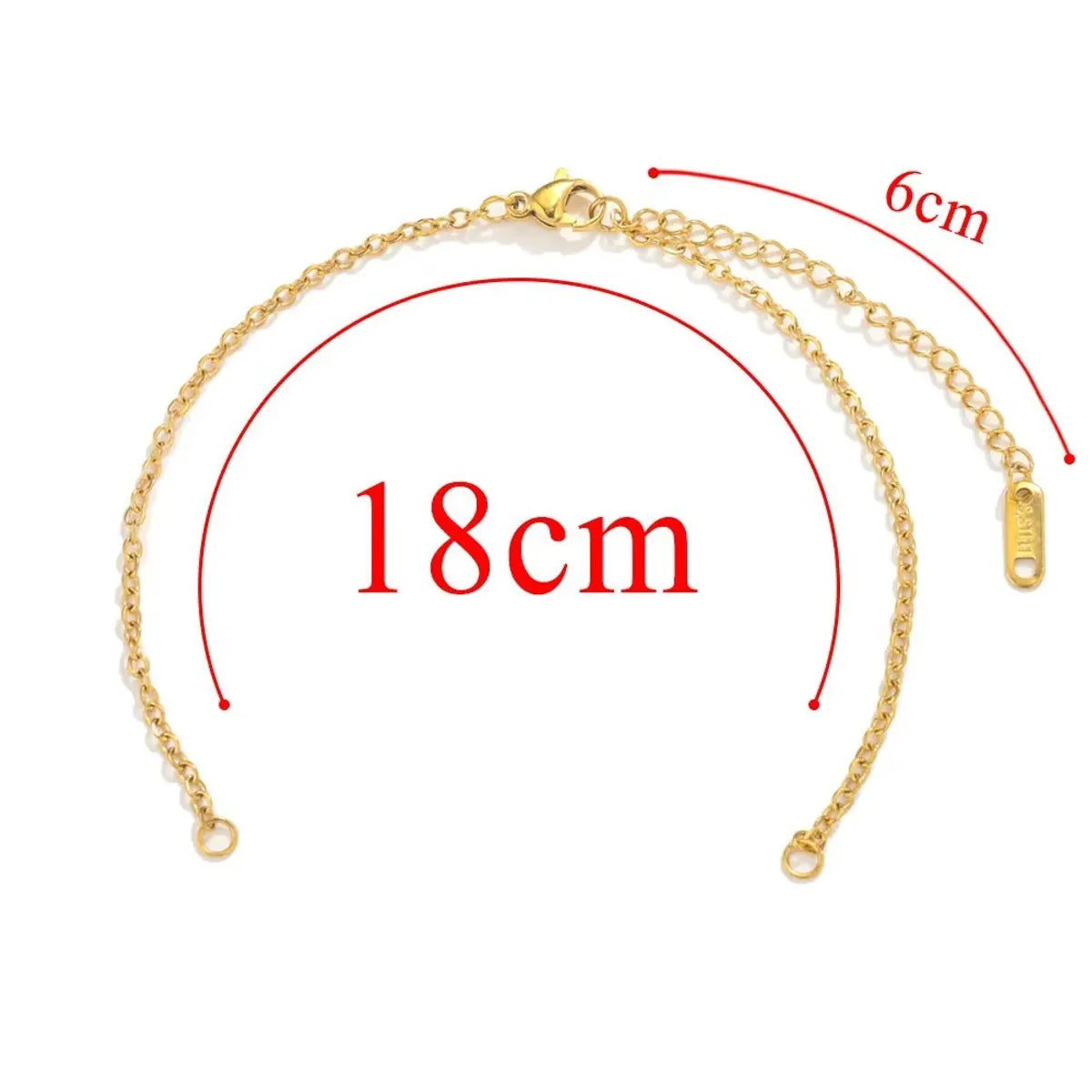 5 Pieces 304 Stainless Steel Gold Plated Solid Color Chain