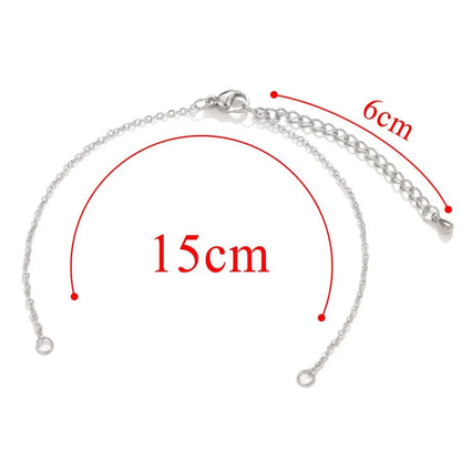 5 Pieces 304 Stainless Steel Gold Plated Solid Color Chain