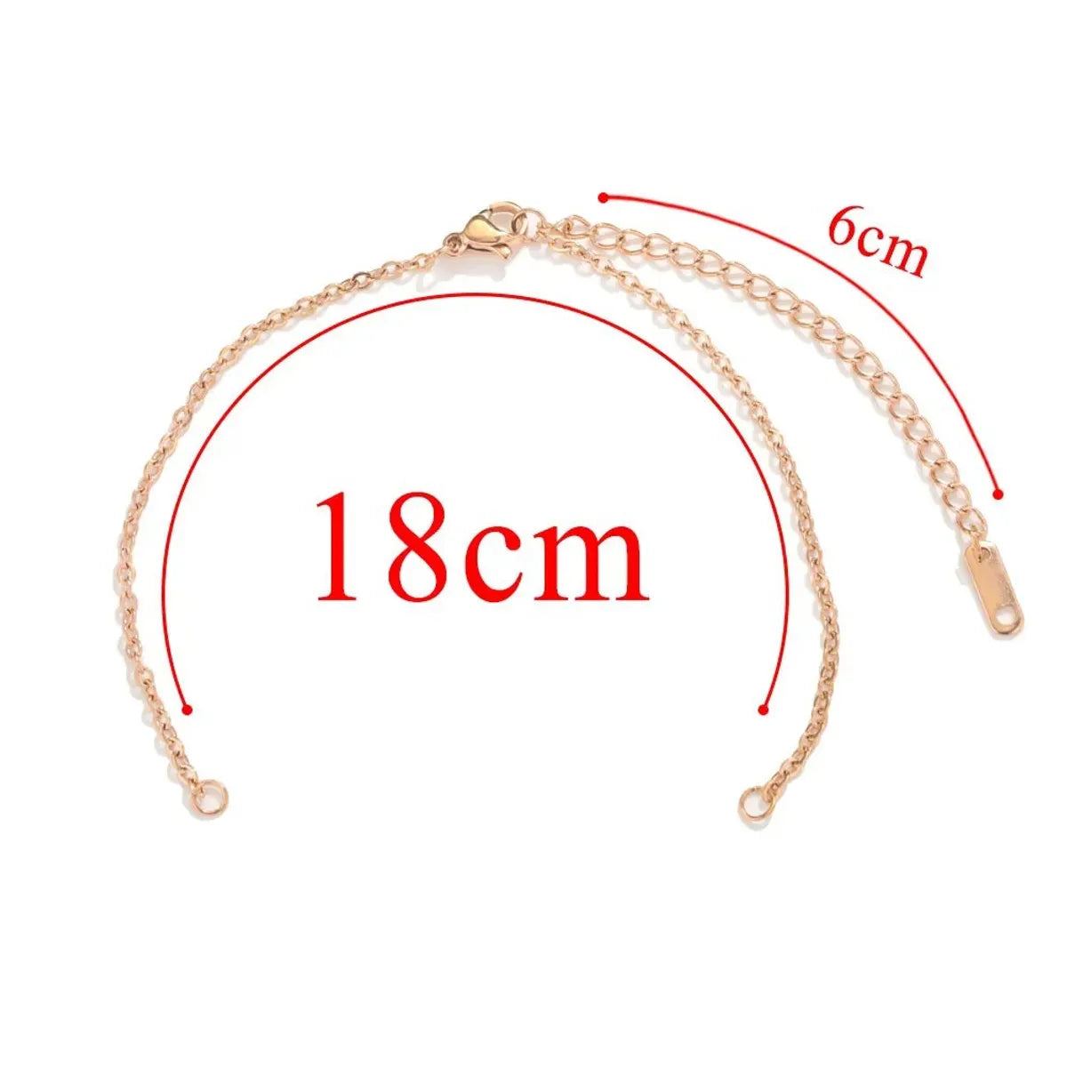 5 Pieces 304 Stainless Steel Gold Plated Solid Color Chain