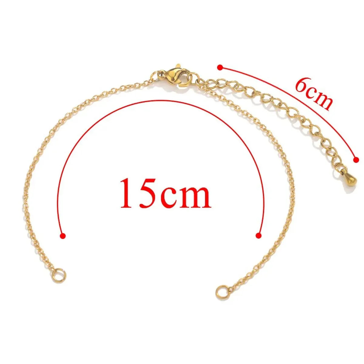 5 Pieces 304 Stainless Steel Gold Plated Solid Color Chain