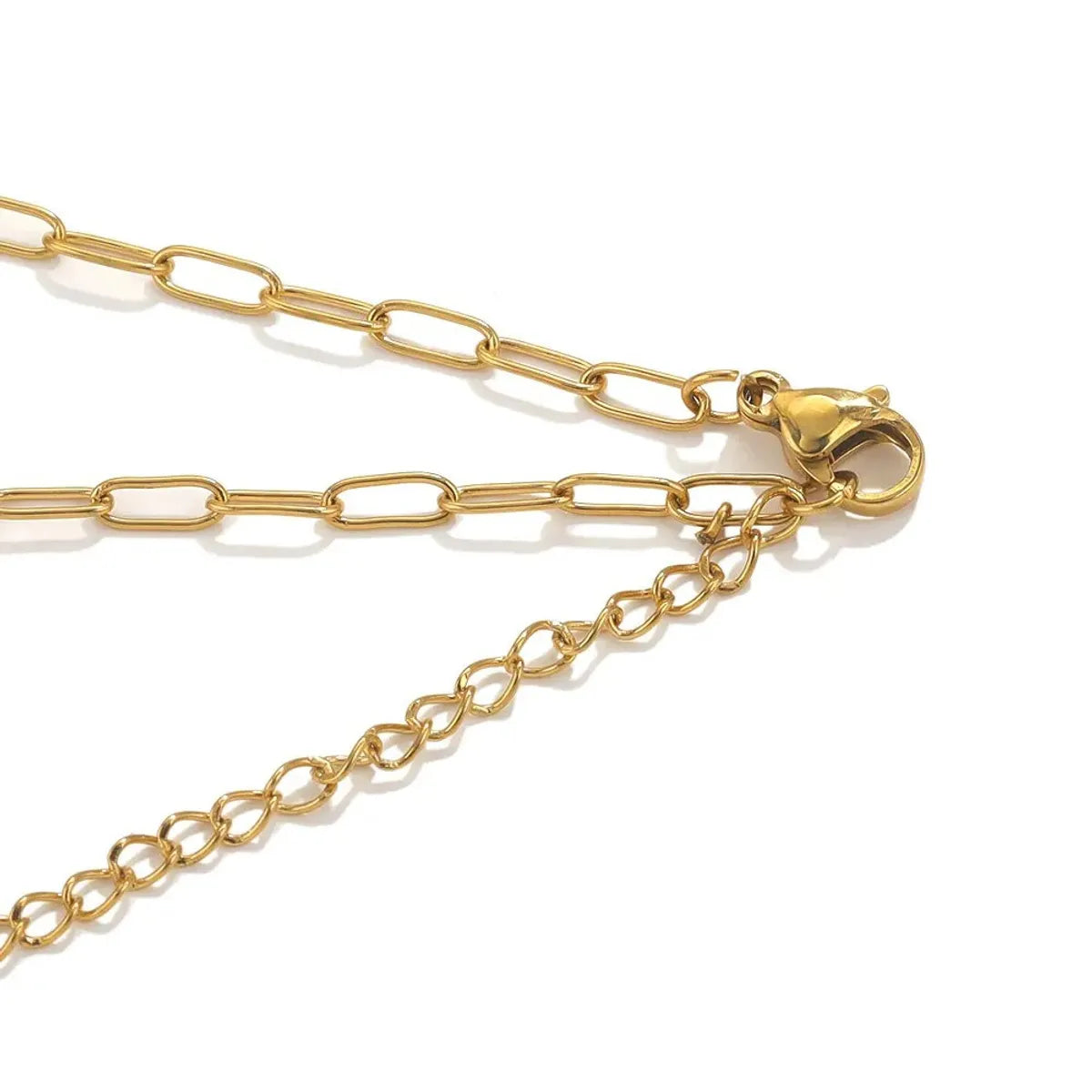 5 Pieces 304 Stainless Steel Gold Plated Solid Color Chain