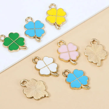 5 Pieces Alloy Gold Plated Color Block Pendant