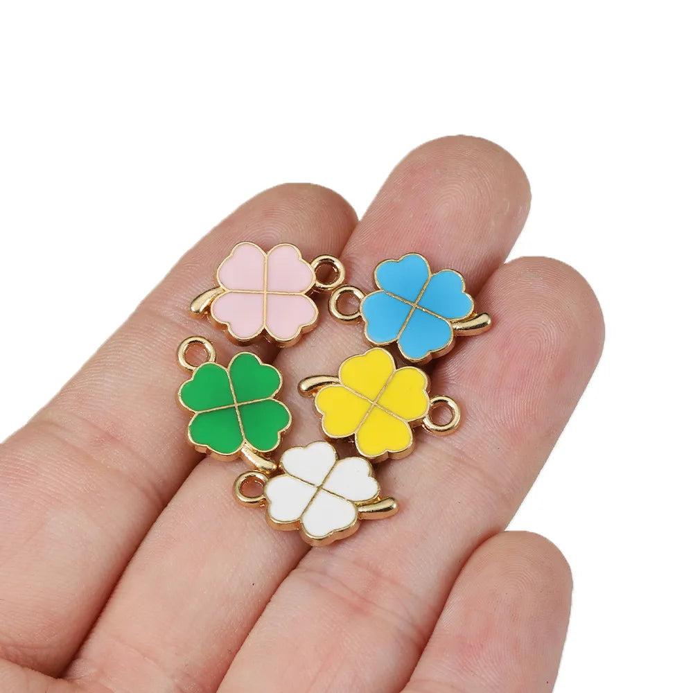 5 Pieces Alloy Gold Plated Color Block Pendant