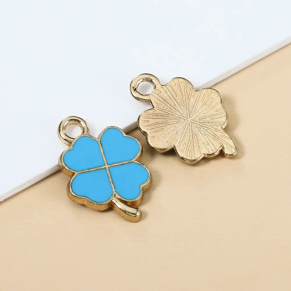 5 Pieces Alloy Gold Plated Color Block Pendant