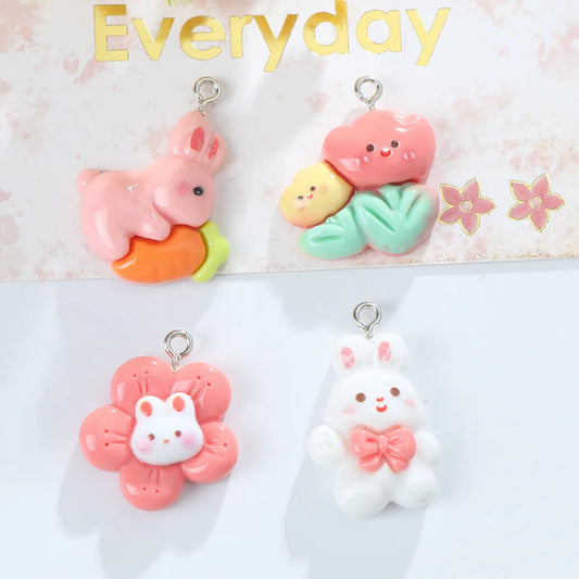 5 Pieces Diameter 3mm Hole Under 1mm Resin Animal Letter Pendant