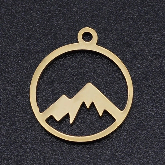 5 Pieces Stainless Steel 18K Gold Plated Mountain