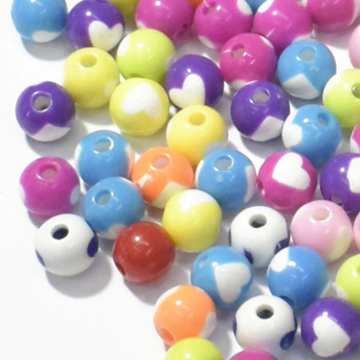 50 Arylic Star Heart Shape Ball Beads