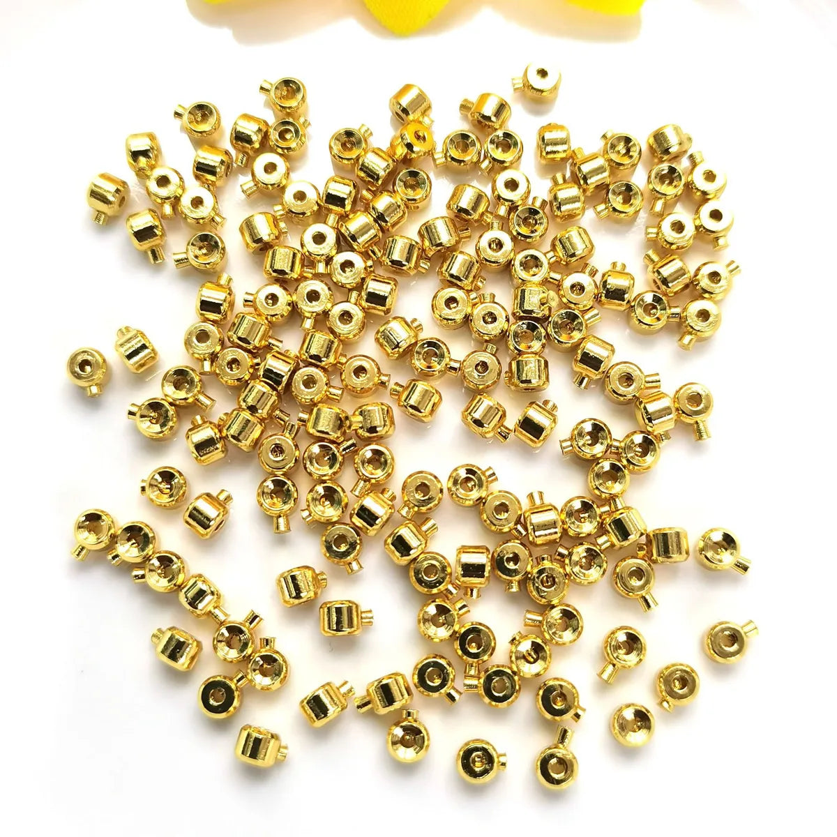 50 PCS/Package 3.2mm Copper 14K Gold Plated Solid Color Polished Jewelry Buckle