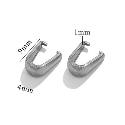 50 PCS/Package 4*8mm 4*9mm 304 Stainless Steel Solid Color Jewelry Buckle