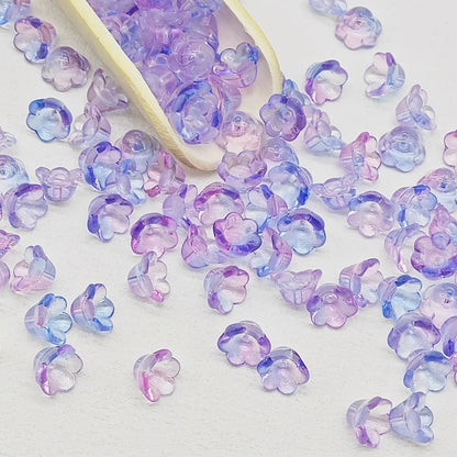 50 PCS/Package 7 * 12mm Glass Flower Beads