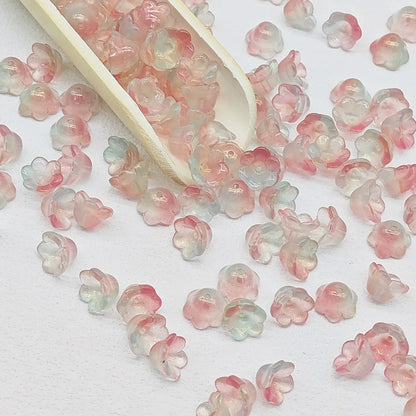 50 PCS/Package 7 * 12mm Glass Flower Beads