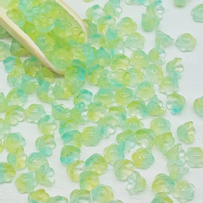 50 PCS/Package 7 * 12mm Glass Flower Beads