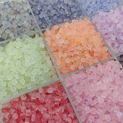 50 PCS/Package Diameter 7 Mm Glass Square Beads