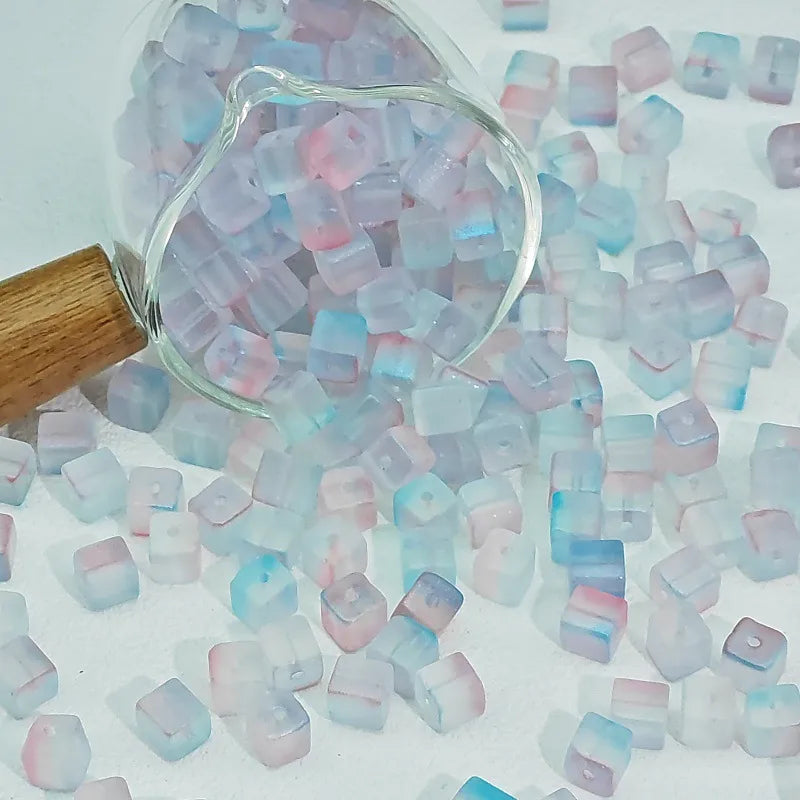 50 PCS/Package Diameter 7 Mm Glass Square Beads