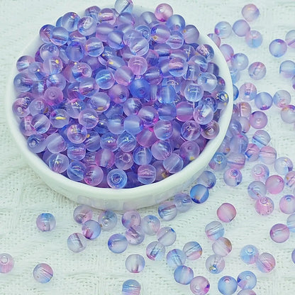 50 PCS/Package Glass Glass Round Beads