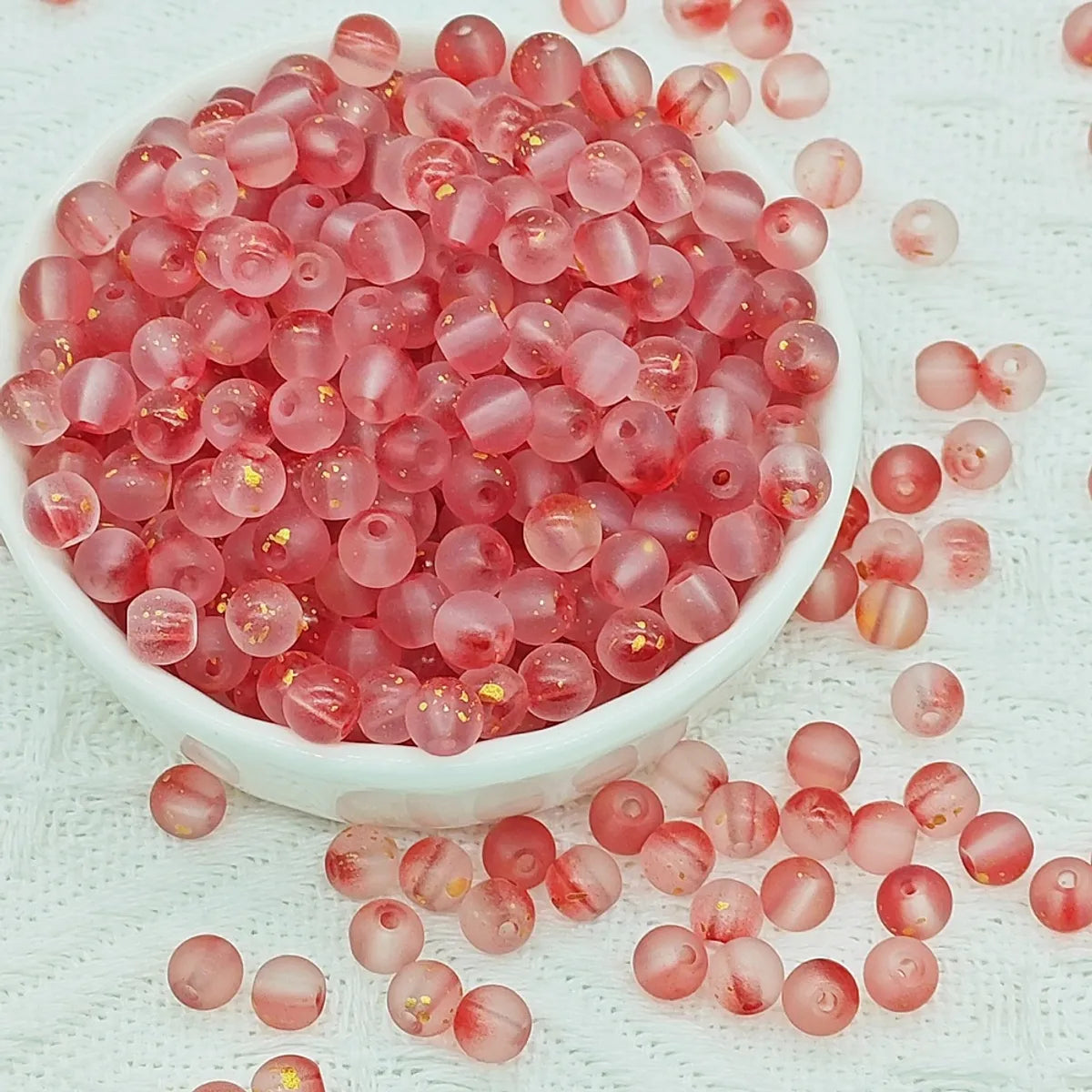 50 PCS/Package Glass Glass Round Beads