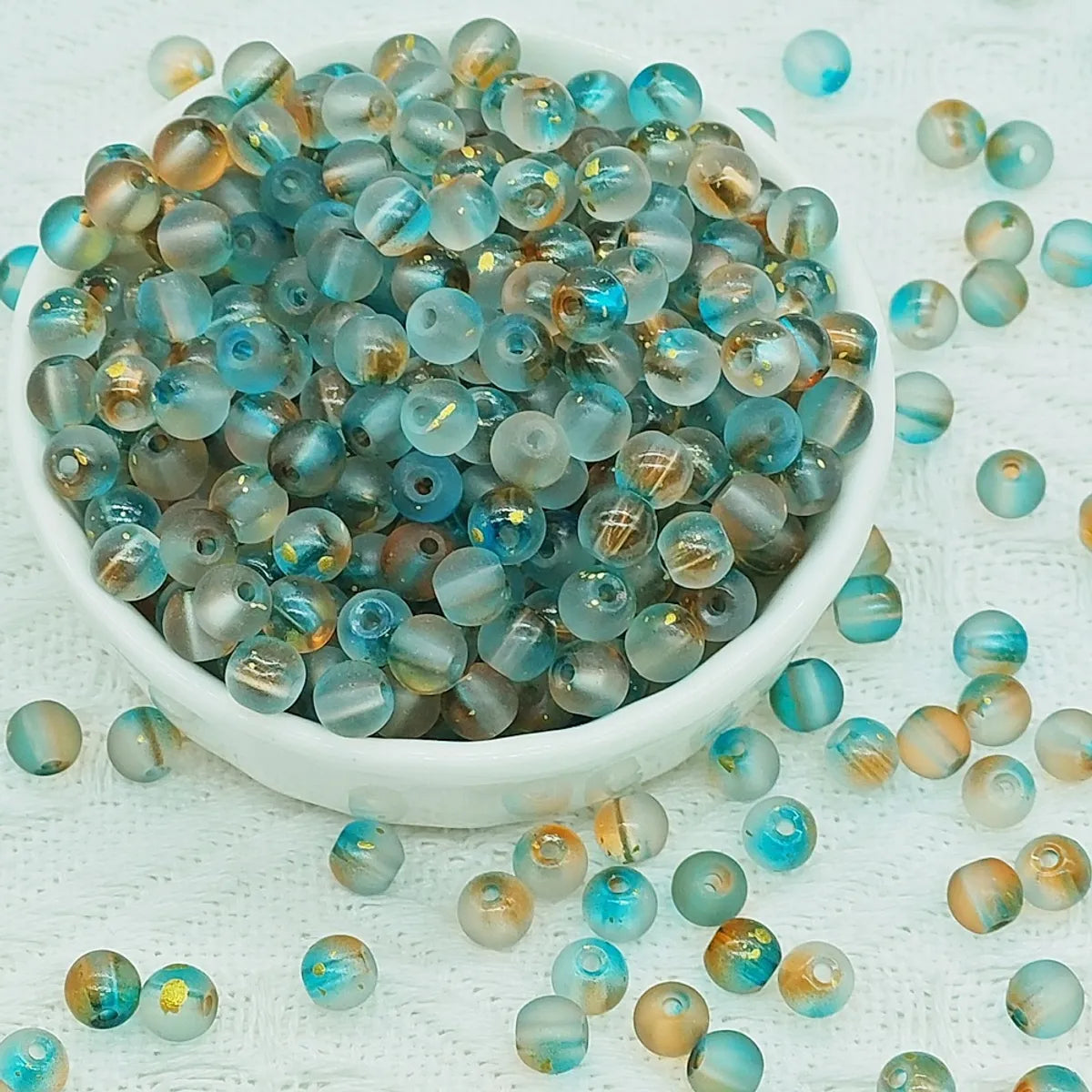 50 PCS/Package Glass Glass Round Beads