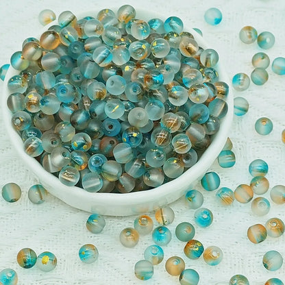 50 PCS/Package Glass Glass Round Beads