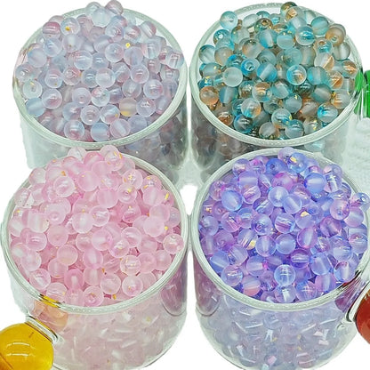 50 PCS/Package Glass Glass Round Beads