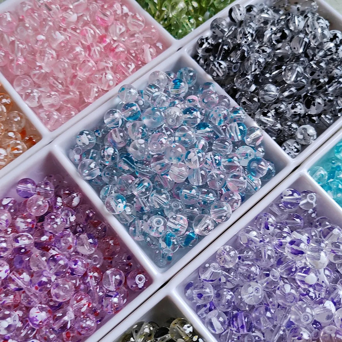 50 PCS/Package Glass Glass Solid Color Beads