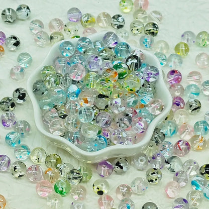 50 PCS/Package Glass Glass Solid Color Beads