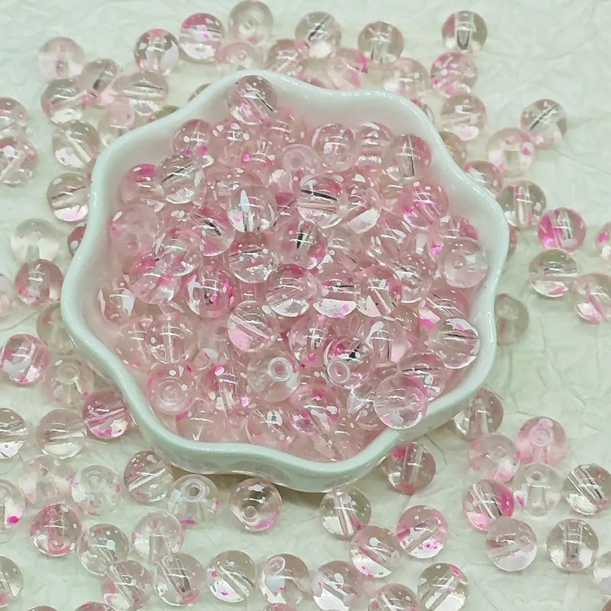 50 PCS/Package Glass Glass Solid Color Beads