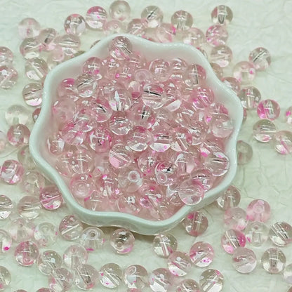 50 PCS/Package Glass Glass Solid Color Beads