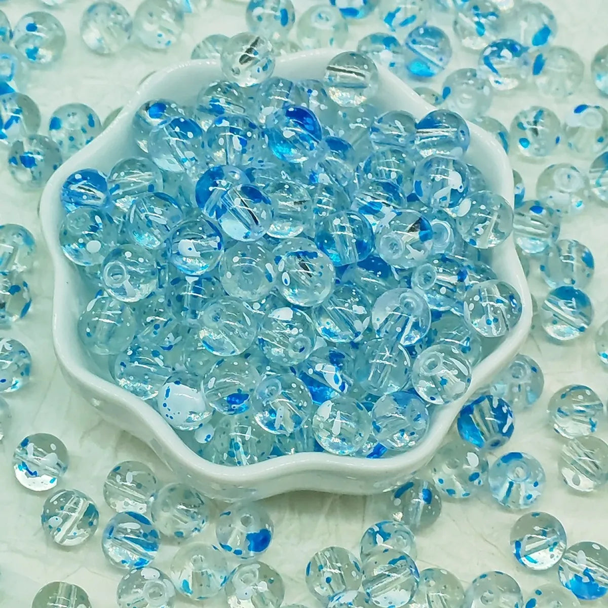 50 PCS/Package Glass Glass Solid Color Beads