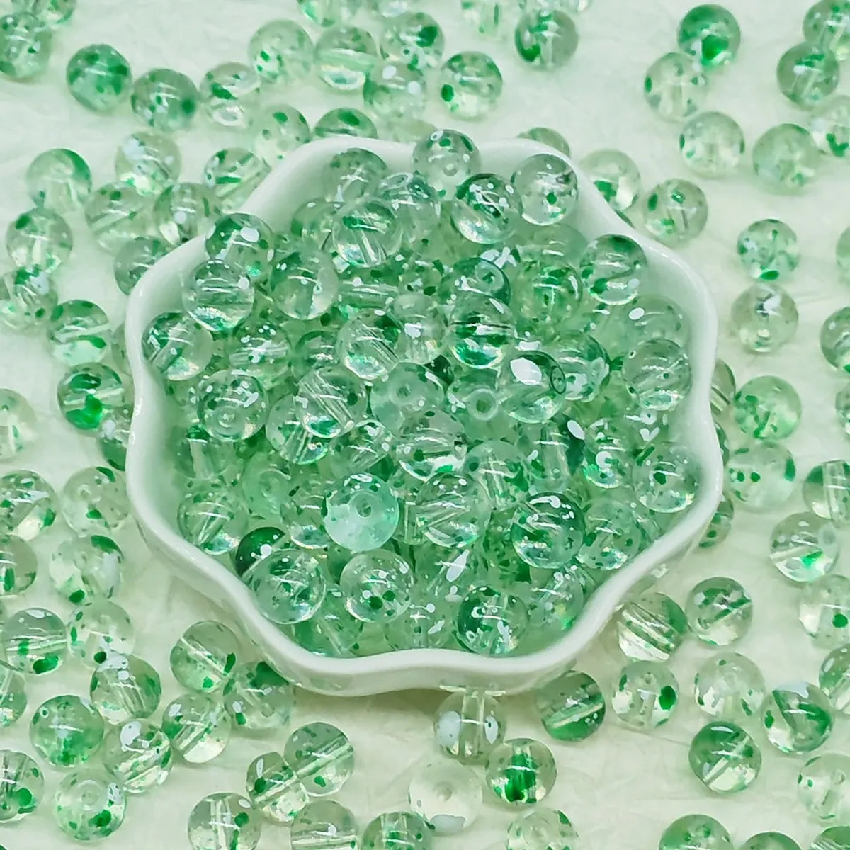 50 PCS/Package Glass Glass Solid Color Beads