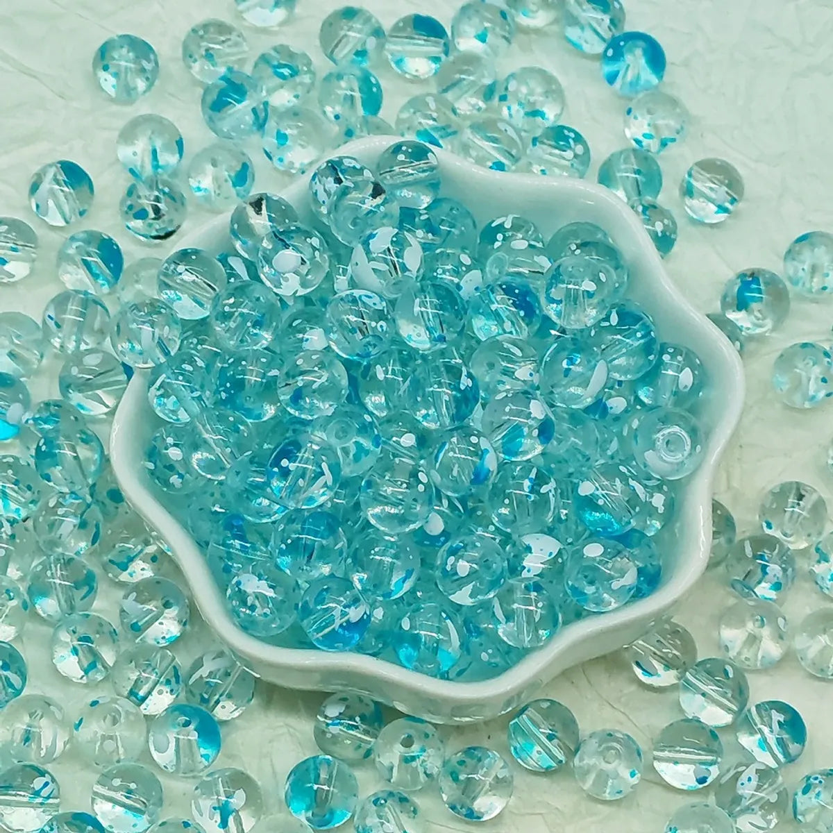 50 PCS/Package Glass Glass Solid Color Beads