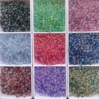 50 PCS/Package Glass Glass Solid Color Beads