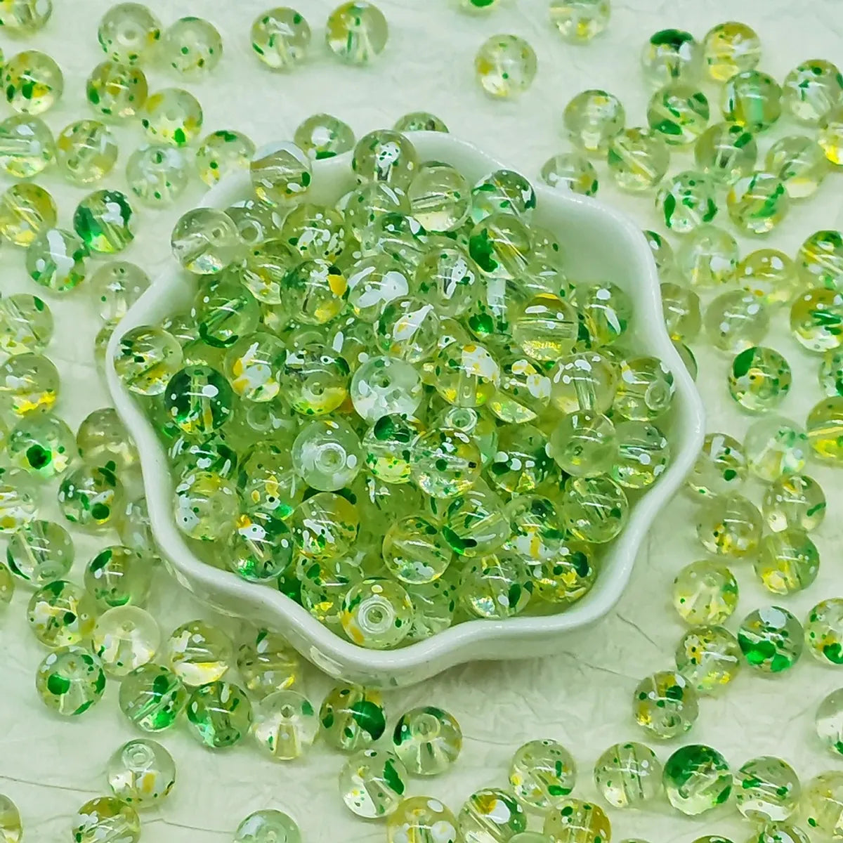 50 PCS/Package Glass Glass Solid Color Beads