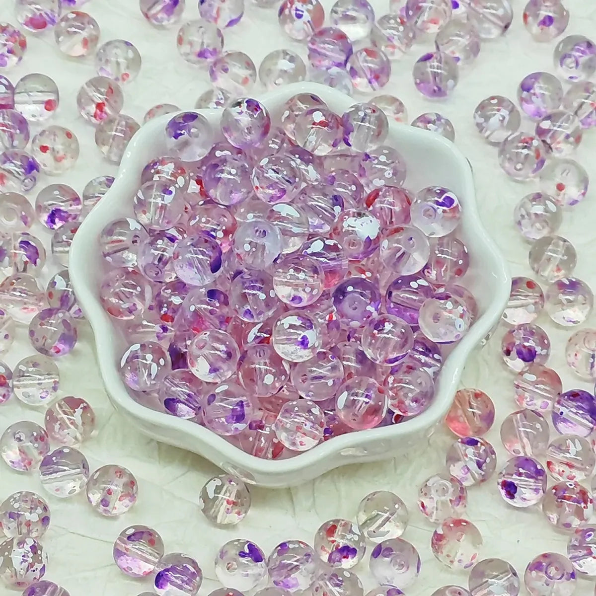 50 PCS/Package Glass Glass Solid Color Beads