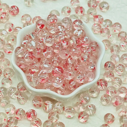 50 PCS/Package Glass Glass Solid Color Beads