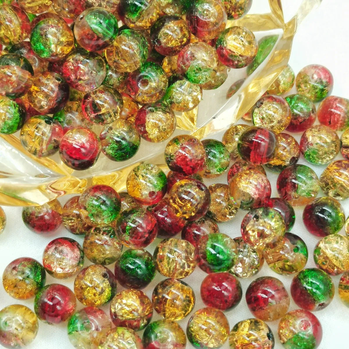 50 PCS/Package Glass Round Beads