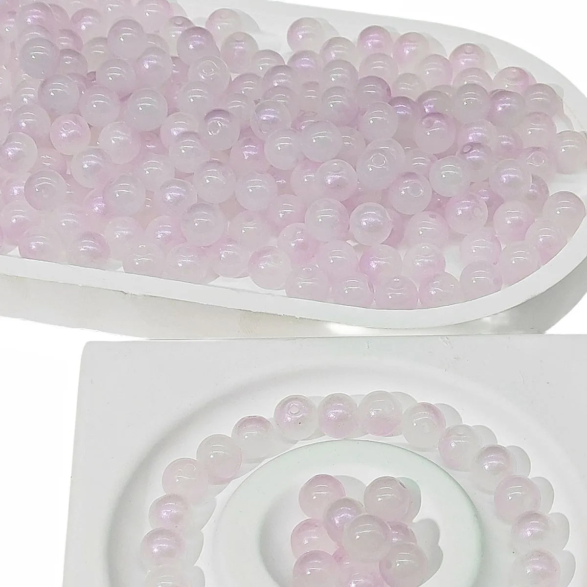 50 PCS/Package Glass Round Beads