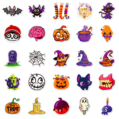 50 PCS/Package Halloween Pattern School Halloween PP Cute Stickers