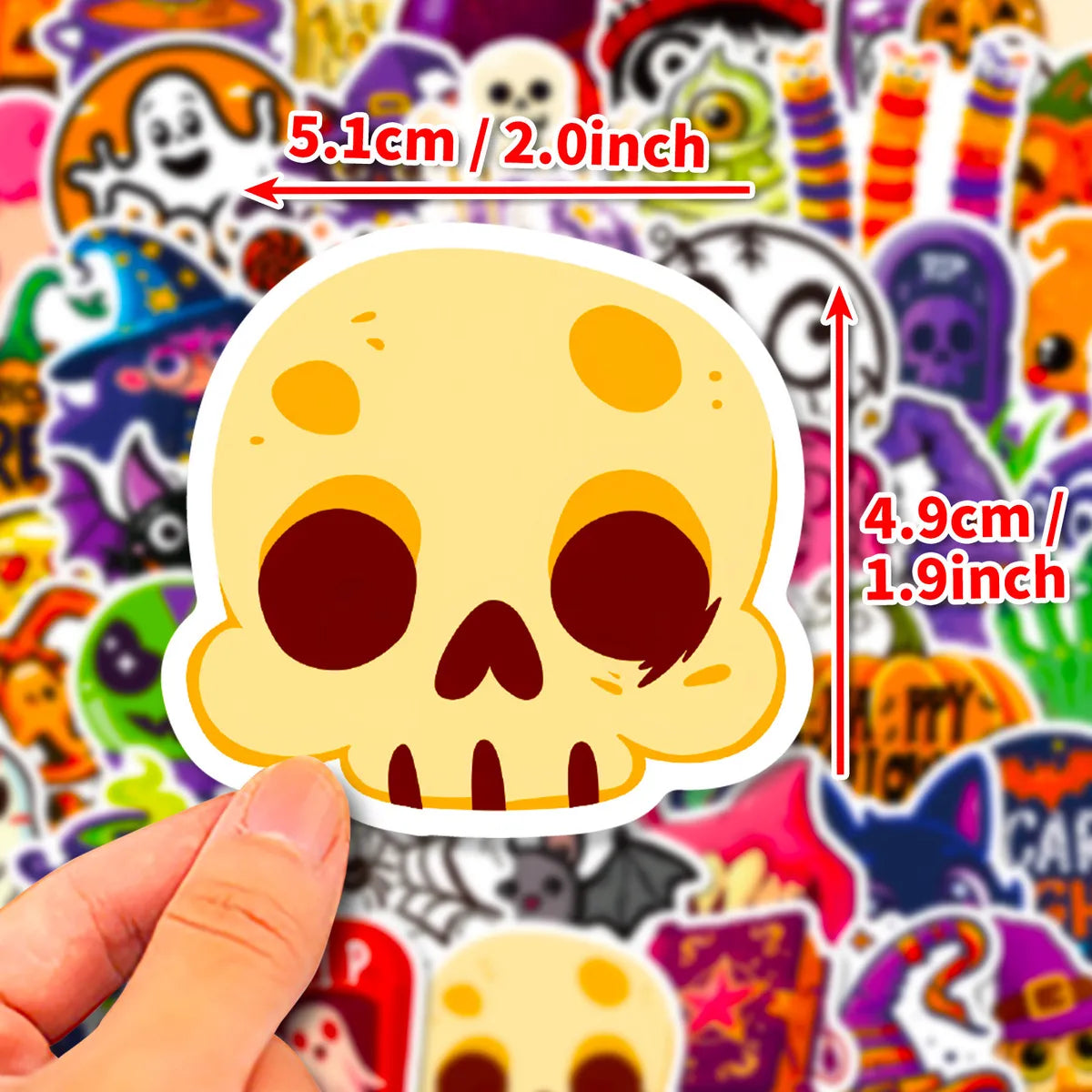 50 PCS/Package Halloween Pattern School Halloween PP Cute Stickers