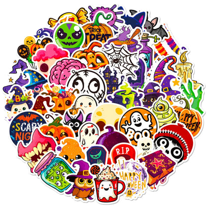 50 PCS/Package Halloween Pattern School Halloween PP Cute Stickers