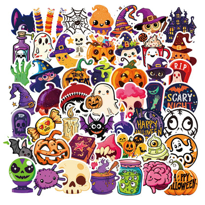 50 PCS/Package Halloween Pattern School Halloween PP Cute Stickers