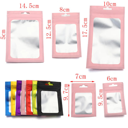 50 PCS/Package Plastic Simple Style Holiday Daily Solid Color Jewelry Packaging Bags