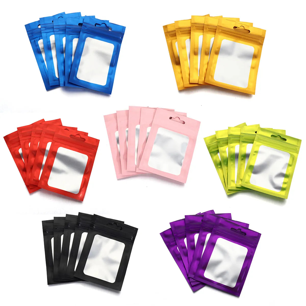 50 PCS/Package Plastic Simple Style Holiday Daily Solid Color Jewelry Packaging Bags