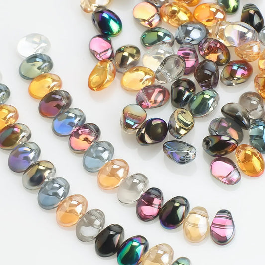 50 PCS/Package 6 * 10mm 6 * 8mm Hole 1~1.9mm Glass Irregular Beads