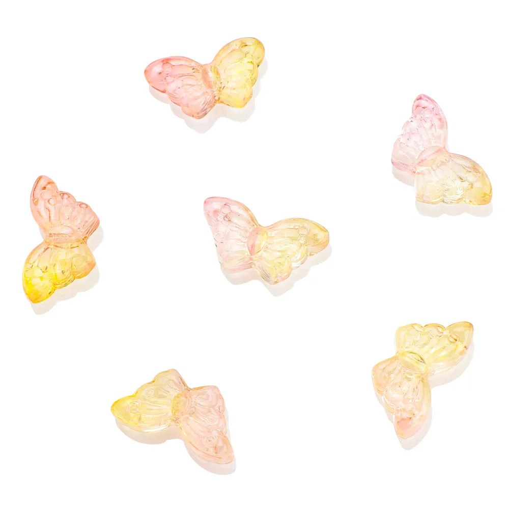 50 PCS/Package 8 * 15mm Hole 1~1.9mm Glass Butterfly Beads