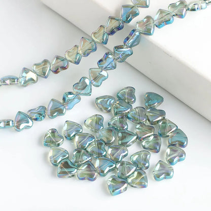 50 PCS/Package 8 * 8mm Hole 1~1.9mm Glass Heart Shape Beads